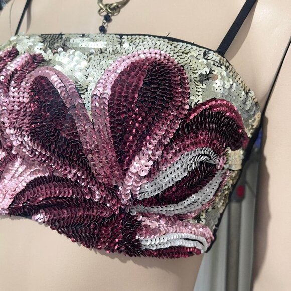 Sequin Crop Top cami - Picture 5 of 8